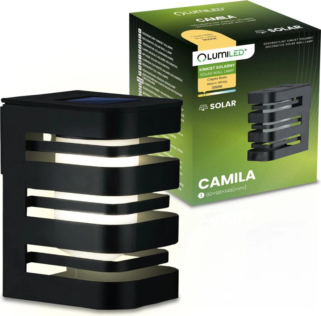 LUMILED Solar Wandlampe für Außen LED Fassaden Solarleuchte Produktbild 