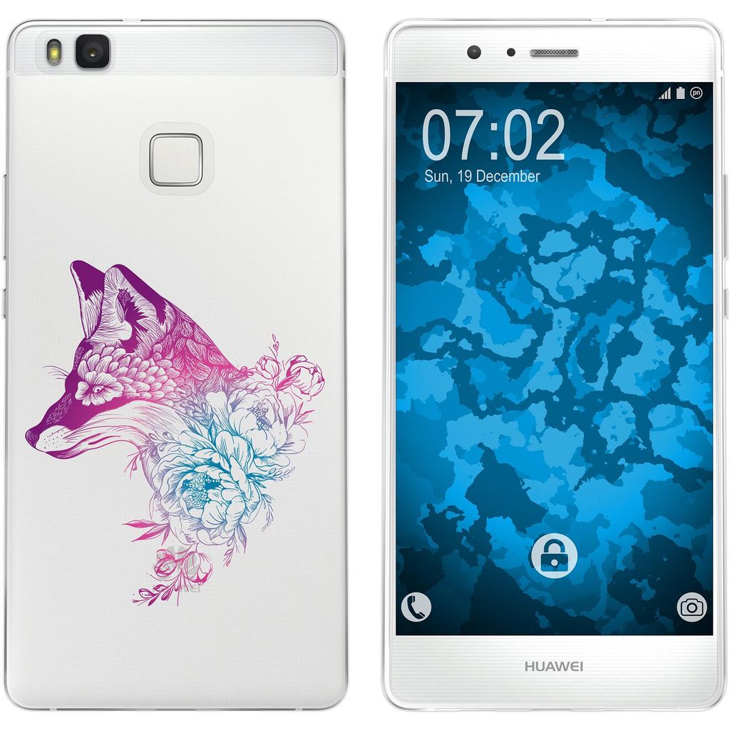 PhoneNatic Case kompatibel mit Huawei P9 Lite Silikon-Hülle Floral Fuchs M1-6