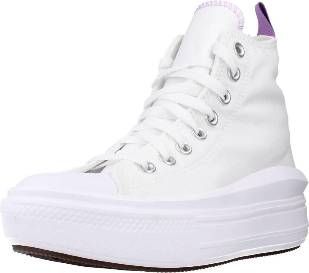 Converse All Star Move Hi A03667C in Weiß Lila für Junior – 3.5 UK - 36 EU - 4 US / White Purple