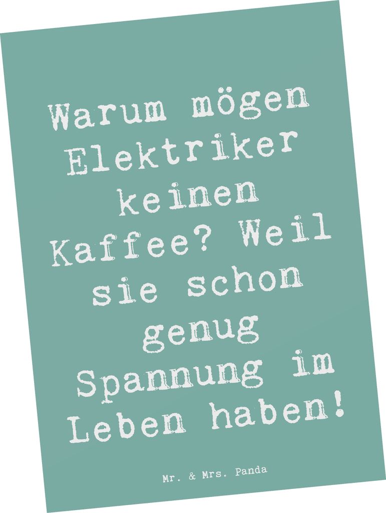 Mr. & Mrs. Panda Postkarte Spruch Elektriker Witz - Produktbild 