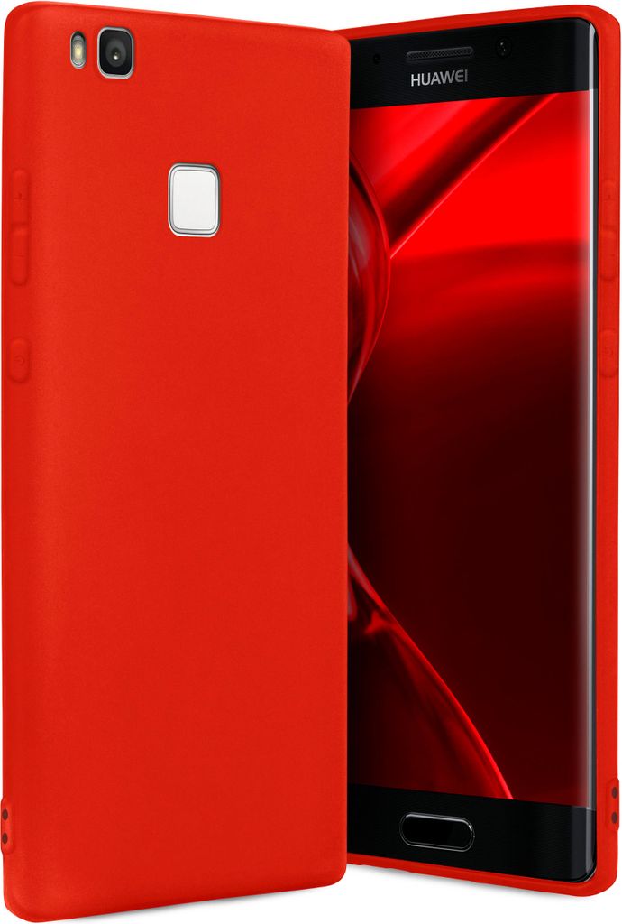 ONEFLOW Slim Case kompatibel mit Huawei P9 Lite - Hülle ultra dünn aus Silikon, Rot