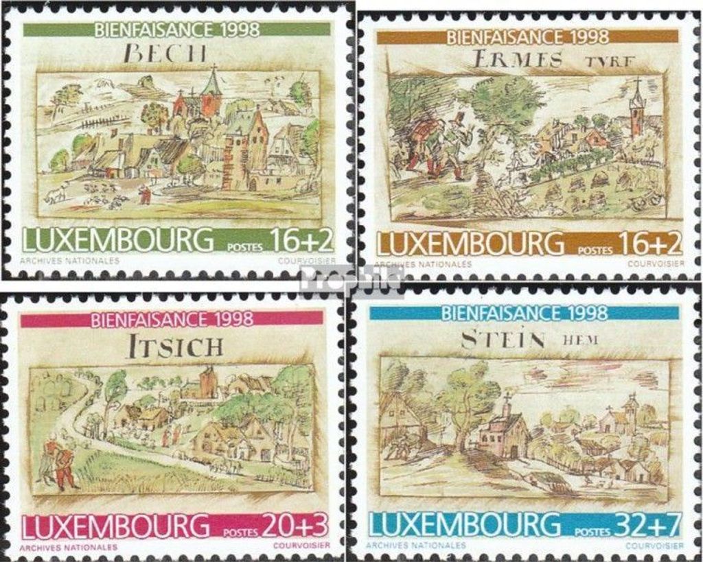 Briefmarken Luxemburg 1998 Mi 1460-1463 (kompl.Ausg.) postfrisch Ortsansichten