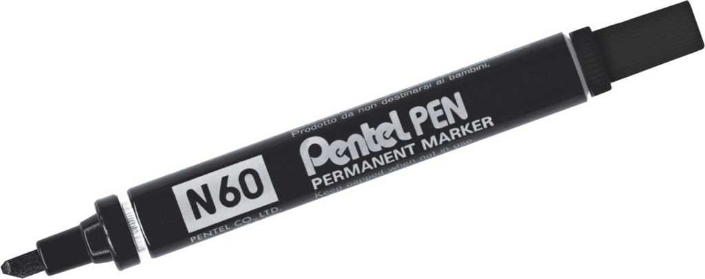 Pentel permanent marker pen aluminium abgeschrägte Spitze schwarz -12u-