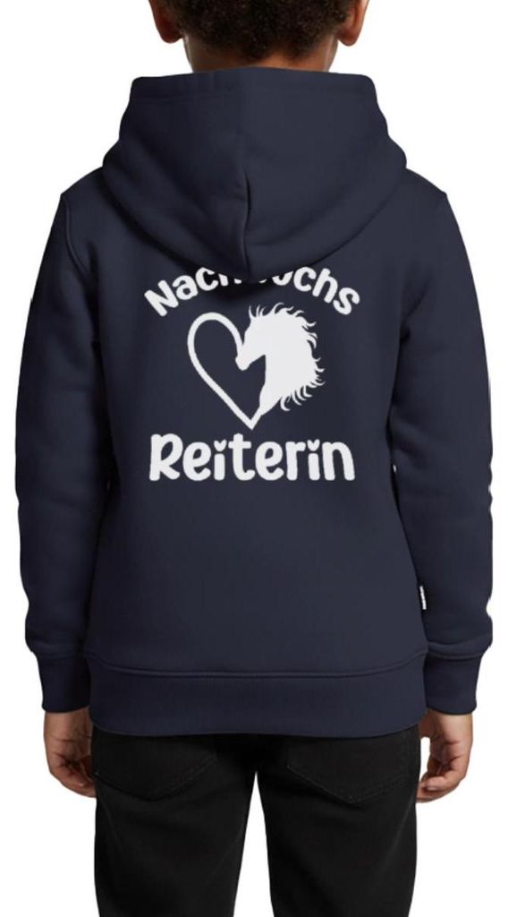 Spreadshirt Nachwuchs Reiterin | Pferdeliebe Mädchen Kinder Premium Hoodie, 122/128 (6 Jahre), Navy