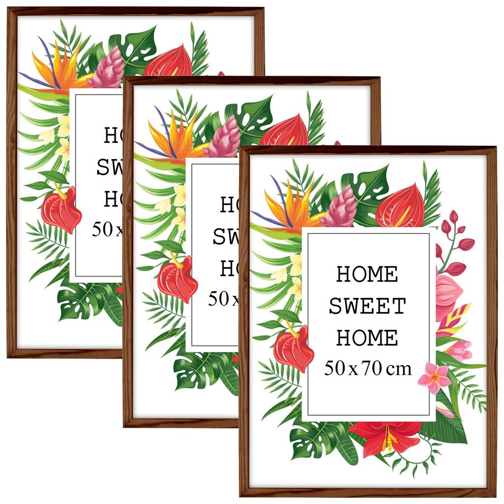MG Design Set aus 3 Braun Bilderrahmen 50 x 70 cm - Aus Produktbild 