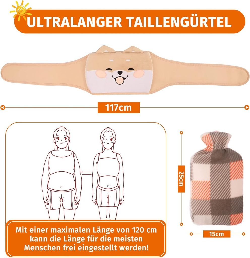 Wärmflaschengürtel, 1L Wärmflasche Gürtel 3 in 1 Tragbar Produktbild 6
