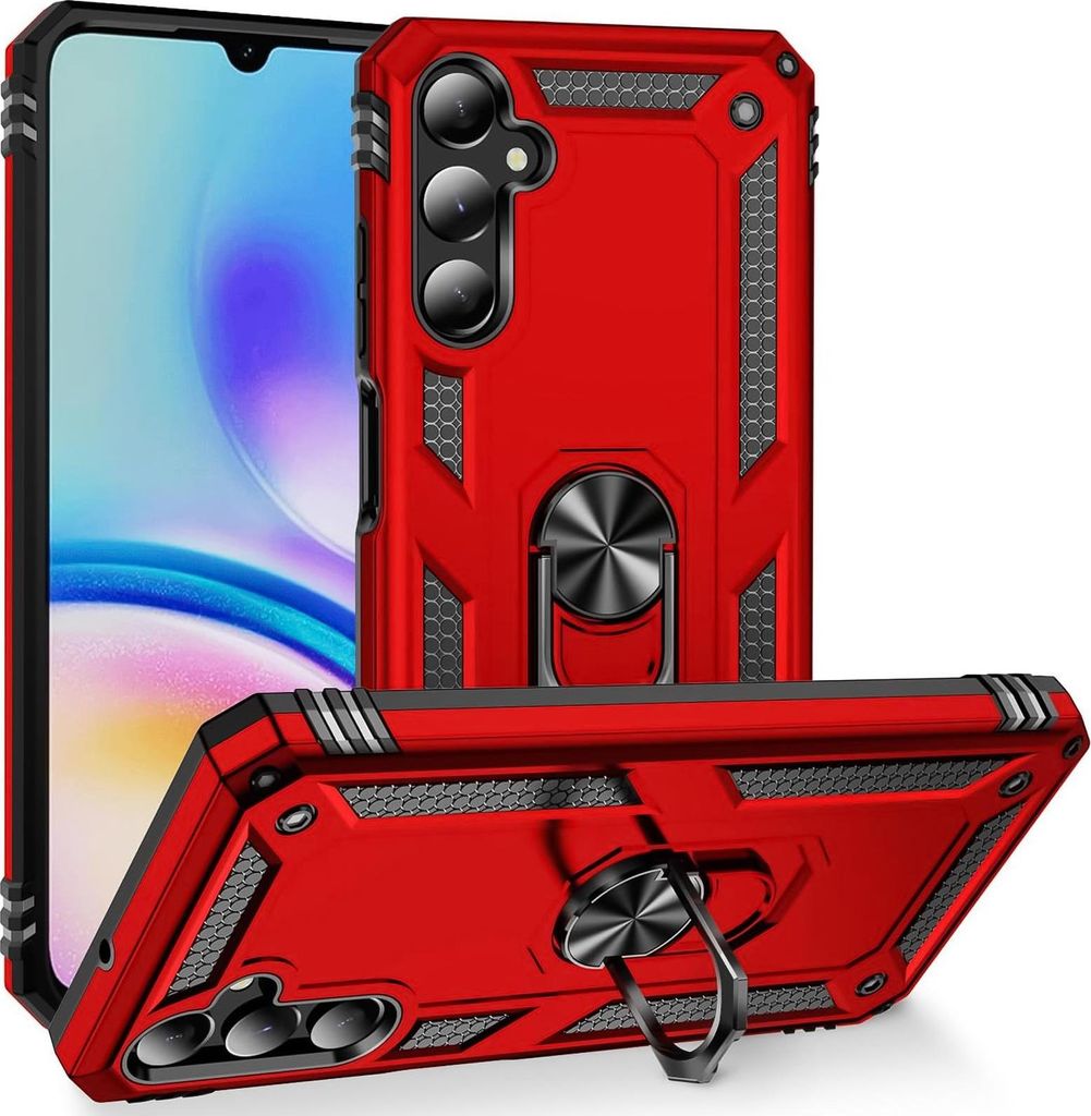 Armor Shield Handyhülle für Samsung Galaxy A05S Hülle Ultra Hybrid Case Handy Schutzhülle, Rot