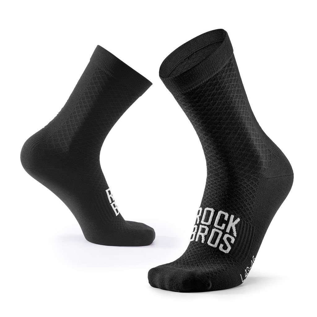 ROCKBROS Road-to-Sky 1 paar Fahrradsocken Herren Damen Sportsocken Rennrad Atmungsaktive Laufsocken Lange Mehrfarbig Schwarz L