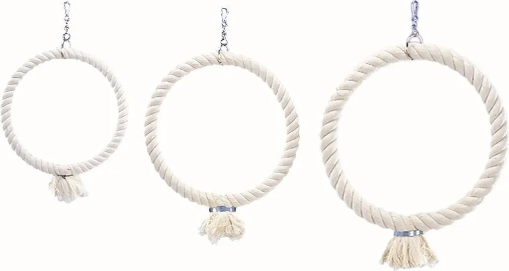 Nobby Cage Toy, anello di arrampicata in cotone, piccolo, 24 cm bianco - 2