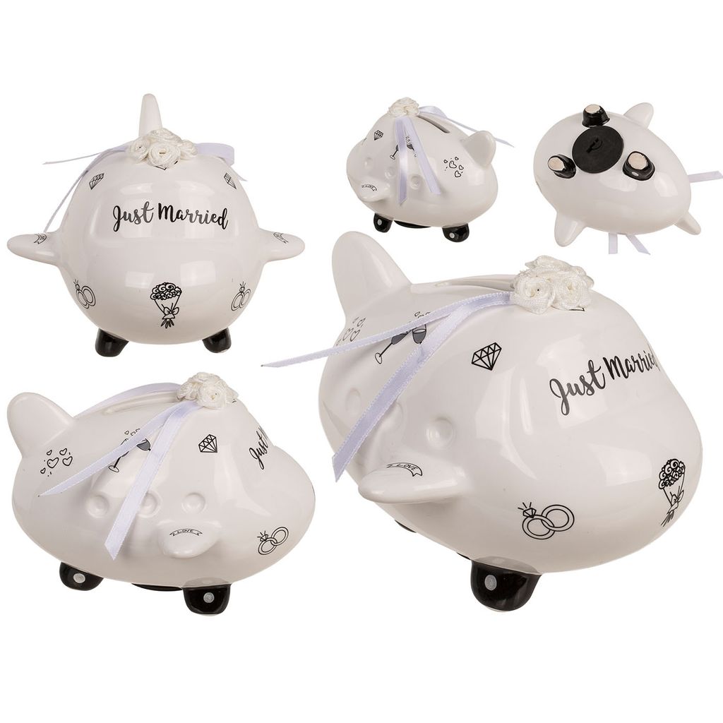 OOTB Spardose Flugzeug Just Married Produktbild 