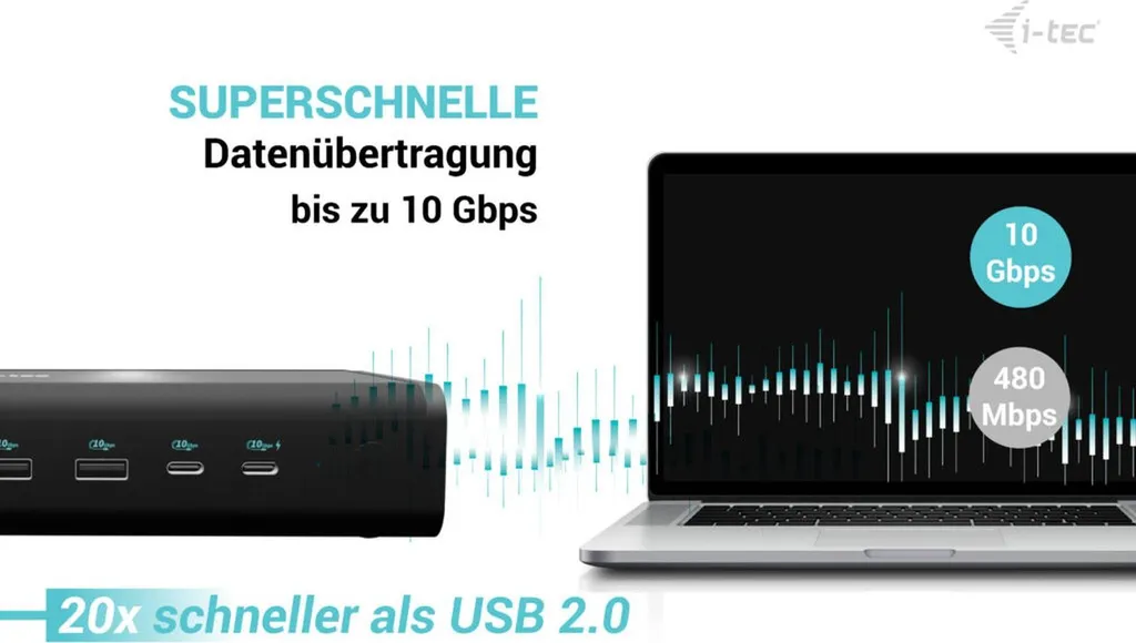 Solution Multi-écrans 4K i-tec Docking Station avec Power Delivery 140W - 11