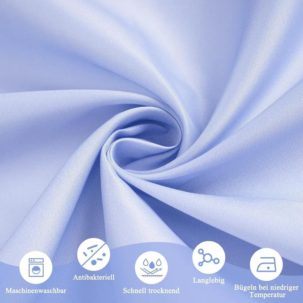 Rideau de douche bleu 180x200cm textile imperméable et lavable en machine - 6