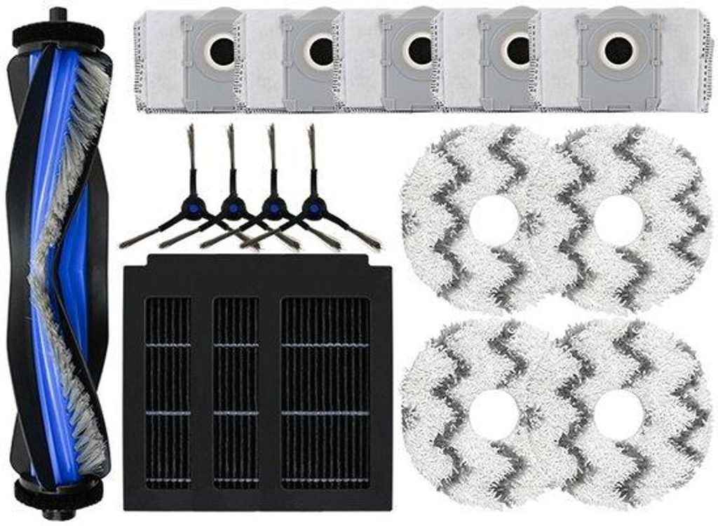Roboterstofzuiger-accessoires, Set für T50, Dweil- und Borstel-Set, Filter und Staubbeutel