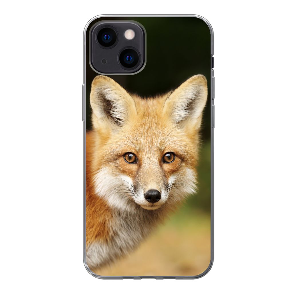 MuchoWow Handyhülle Schutzhülle Hülle für iPhone 13 mini Fuchs - Welpe - Porträt Silikon Softcase Handy Hülle - Softcase