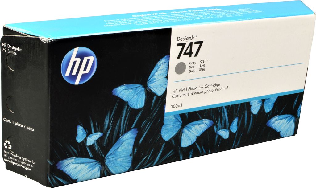 HP 747 Grau DesignJet Tintenpatrone, 300 ml, HP DesignJet Produktbild 