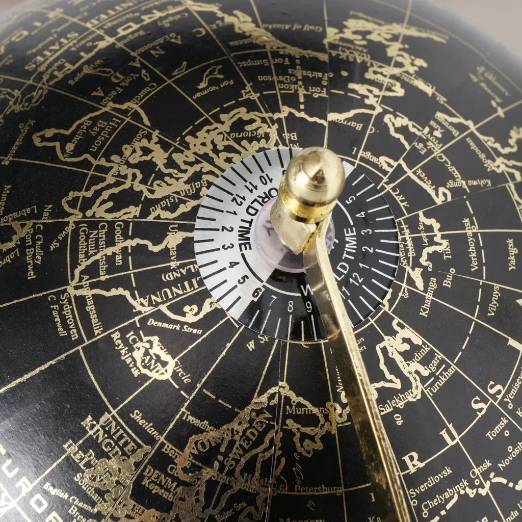 Globe terrestre décoratif avec socle doré Ø 20 cm - Modèle Elegance Gold - 5