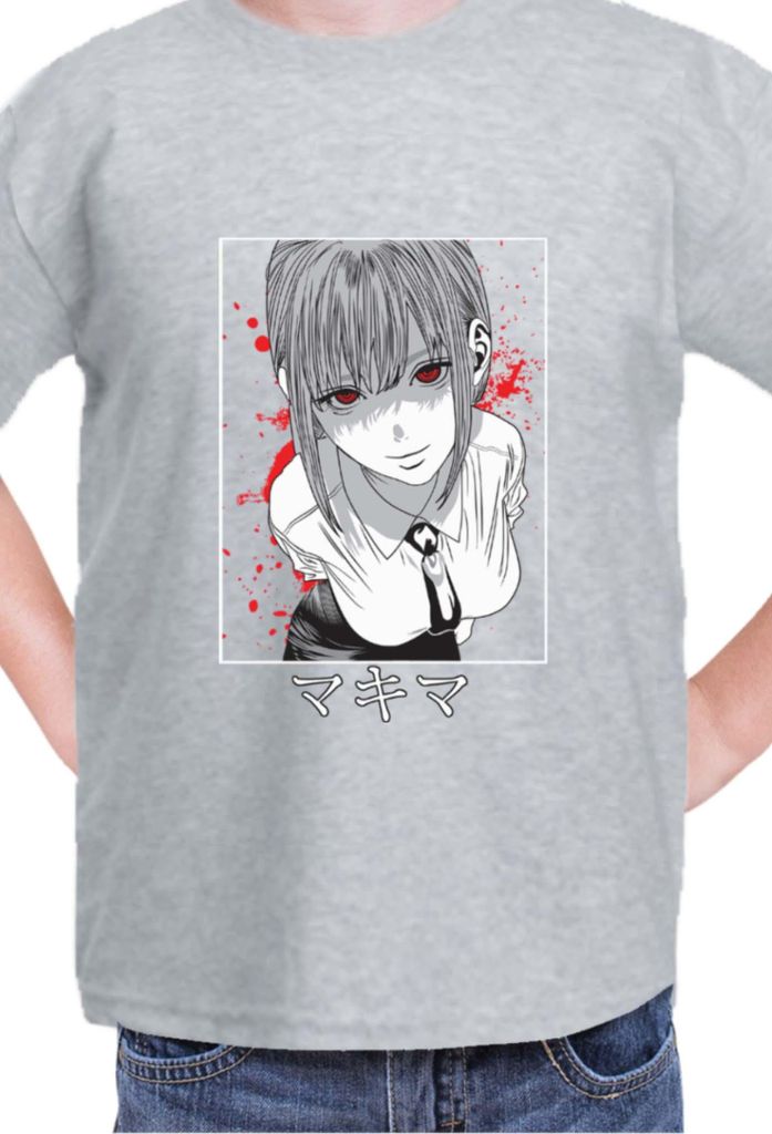 Kinder T-Shirt Manga Japan Anime Comics Animation Chainsaw Anime manga Man 10, 3-4 Jahr - 104 / Grau