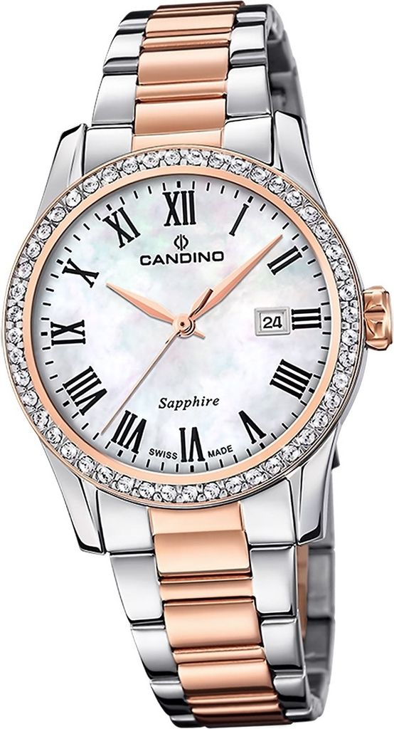 Candino Edelstahl Damen Analog Armbanduhr rosegold silber Candino Elegance D2UC4741/2