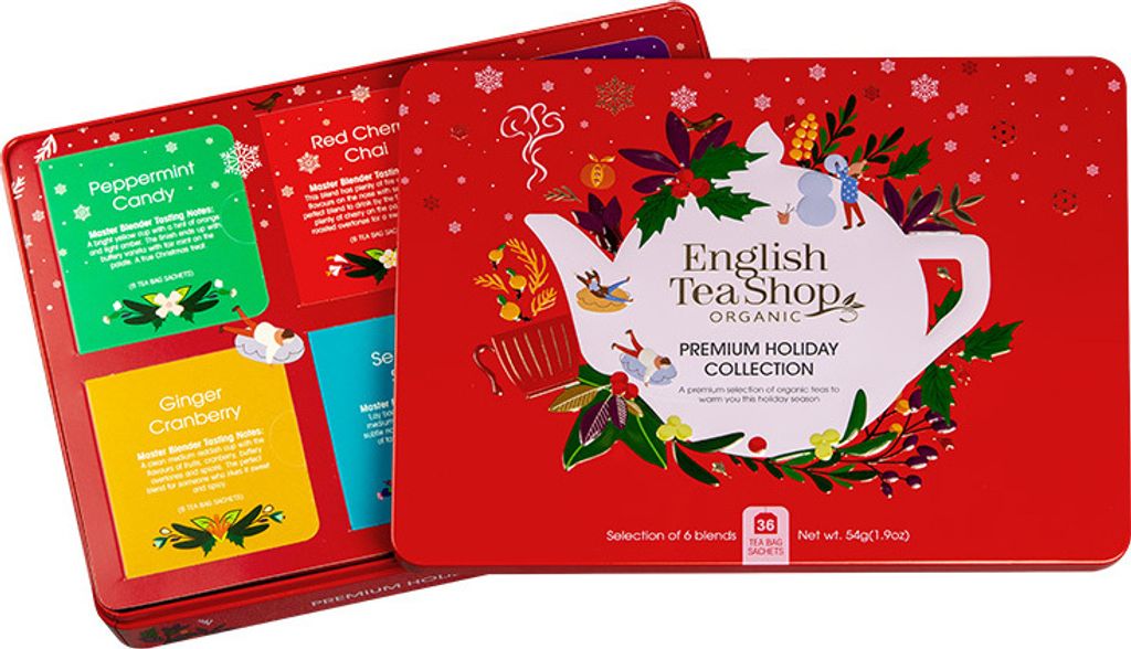 ETS - Tee Geschenk in Metalldose "Wintertee-Kollektion" Rot, BIO, 36 Teebeutel