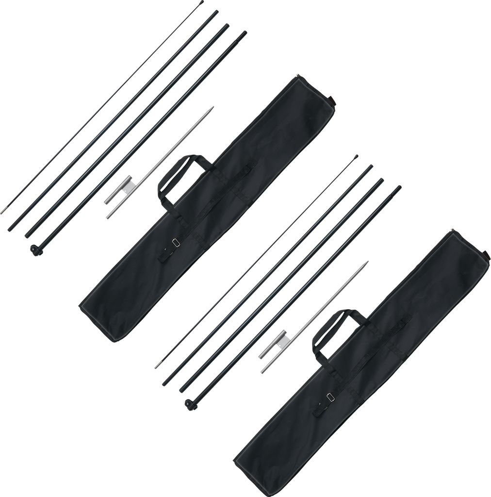 SucceBuy Federflaggen-Mast-Kit - 2 Stück, 16,3 Fuß Swooper-Flaggenmast. Ideal für Außenwerbung im Freien für Unternehmen. Kommt mit Bodenanker...