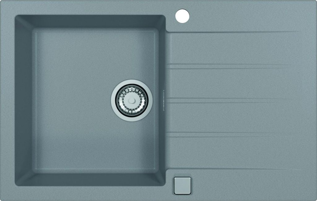 ALVEUS Spüle CADIT 20 in CONCRETE mit Pop-up-Siphon / Ausschnittmaß 770 x 480 mm / Granitspüle