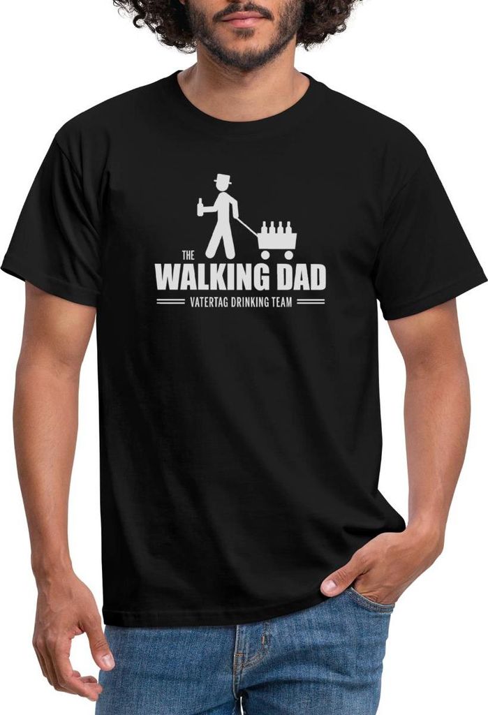Spreadshirt The Walking Dad Vatertag Drinking Team Männer T-Shirt, L, Schwarz