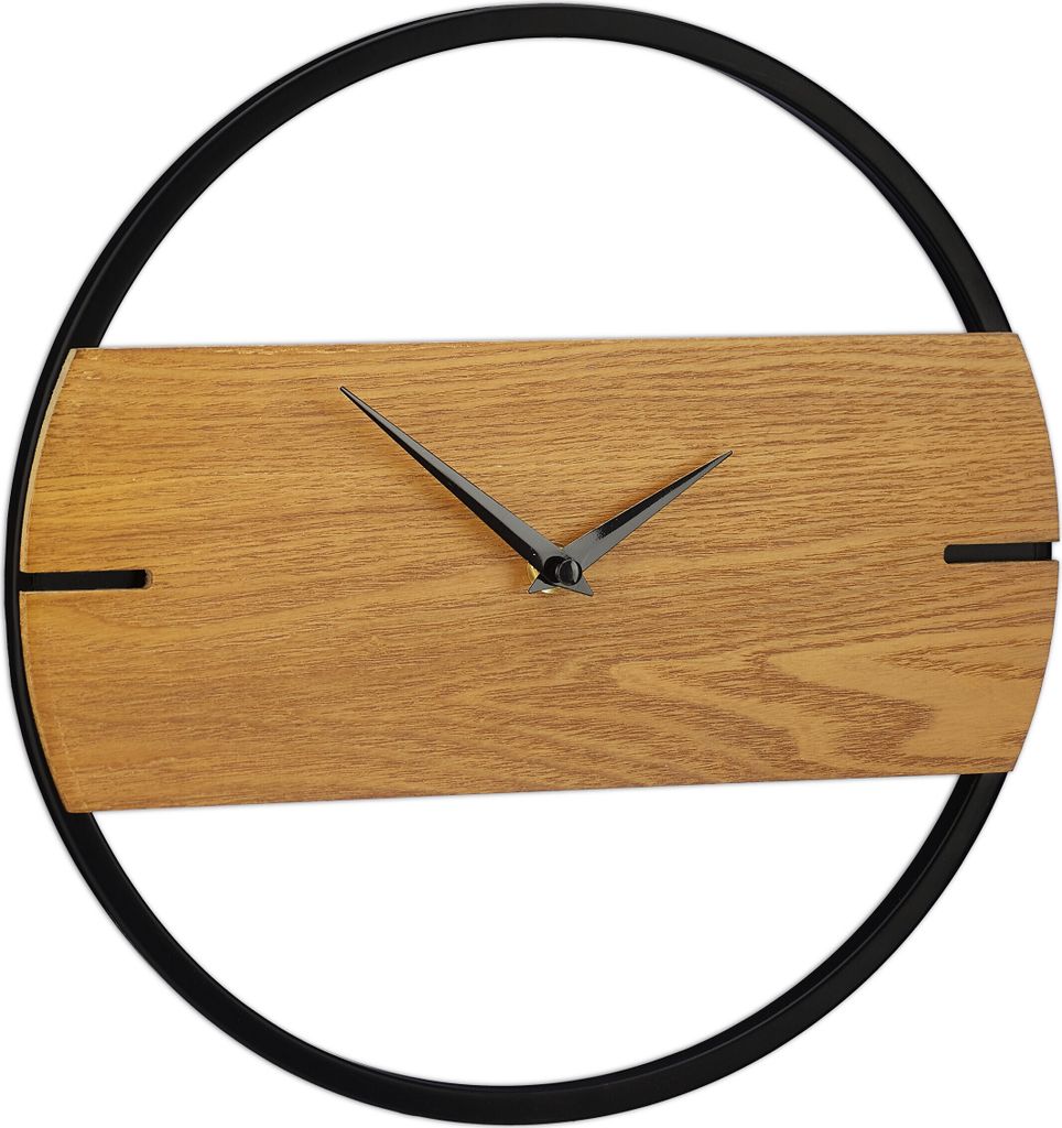 Relaxdays Wanduhr Holzoptik, modern, analog, Uhr für Küche, Produktbild 