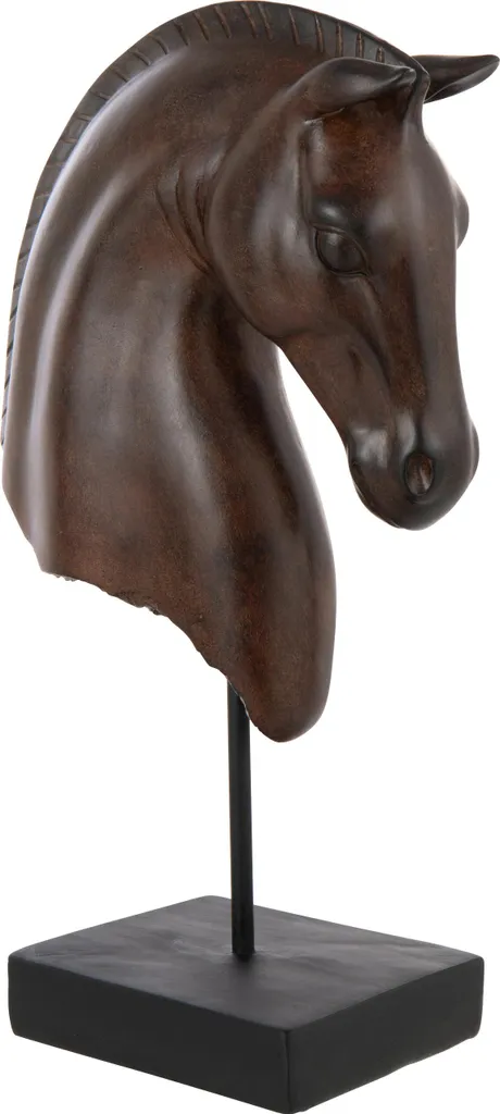 Statue Cheval en Polyrésine Marron J-Line Tête en Bas - Déco Murale