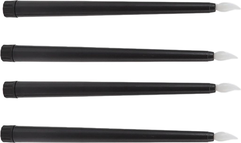 4 Stück LED-Kerzen Rauchfrei Flammenlos Sicher Umweltfreundlich Warmes Licht Elektrische LED Kegel Kerze Schwarz