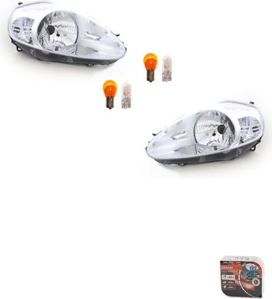 Johns, Scheinwerfer + Osram Night Breaker Laser passend für Fiat Punto 199 07/08- L R 51840995 51840989