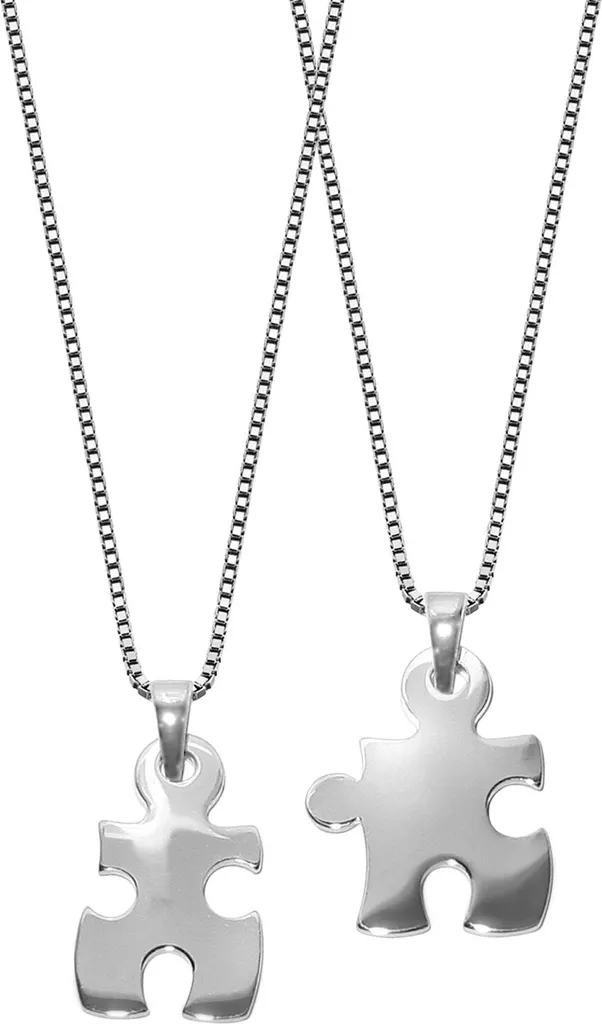 Trendor 63775 Pendentif Puzzle Partner avec 2 Chaînes en Acier Inoxydable