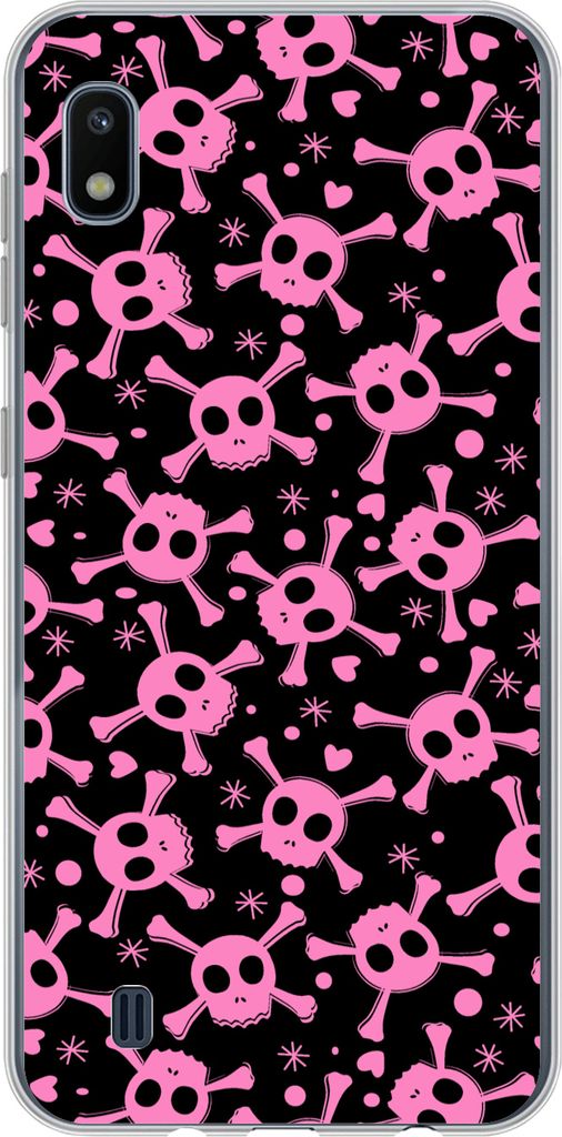 MuchoWow Handyhülle Schutzhülle Hülle für Telefoonhoesje Samsung Galaxy A10 Mädchen - Piraten - Rosa - Muster - Mädchen - Kind - Kinder Sil...