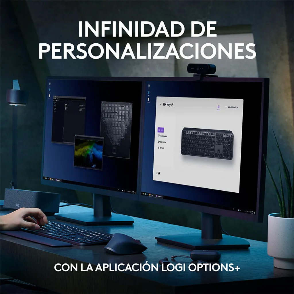 MX Keys S Logitech sans fil Bluetooth, clavier QWERTY à ciseaux LED - 8