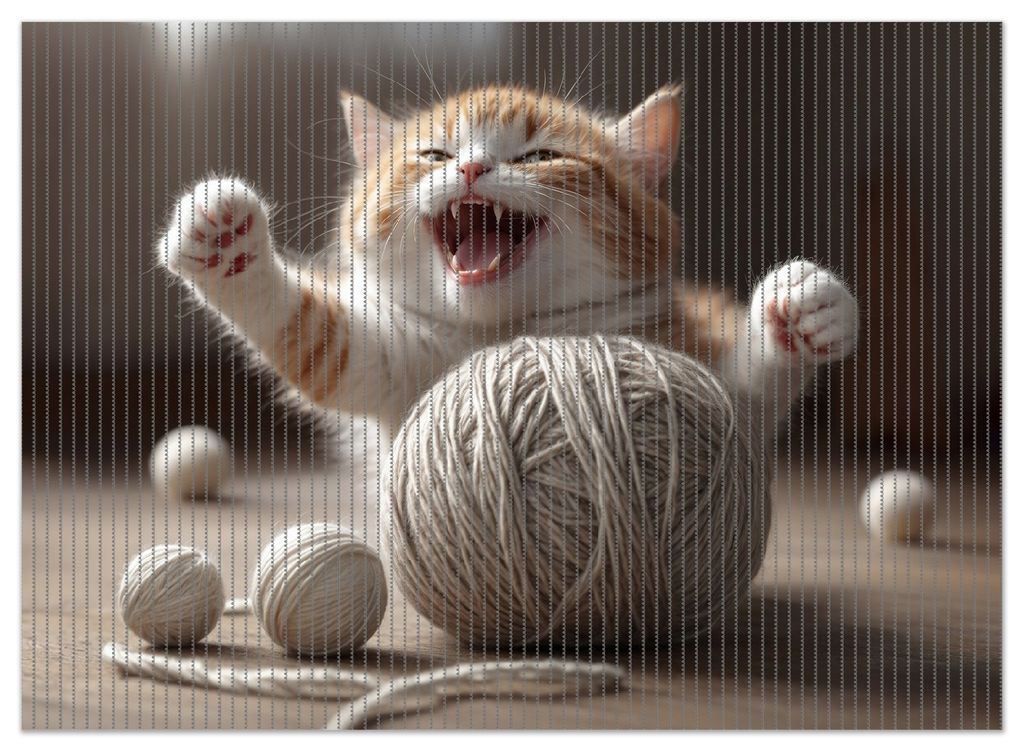 Wallario Duschmatte Antirutschmatte Badmatte Fußmatte Katze mit Wollknäuel, Größe ca. 90 x 65 cm