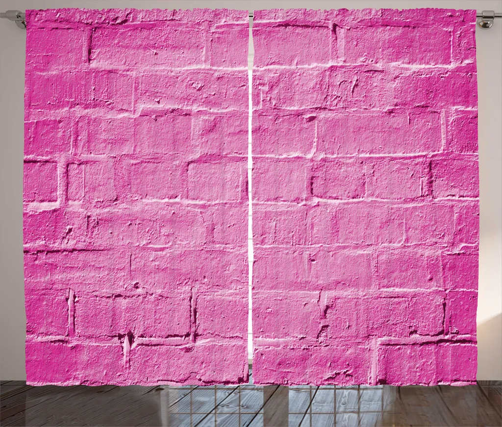 Tenda Lavabile ABAKUHAUS Magenta Muro Mattoni - Casa Moderna 280x225