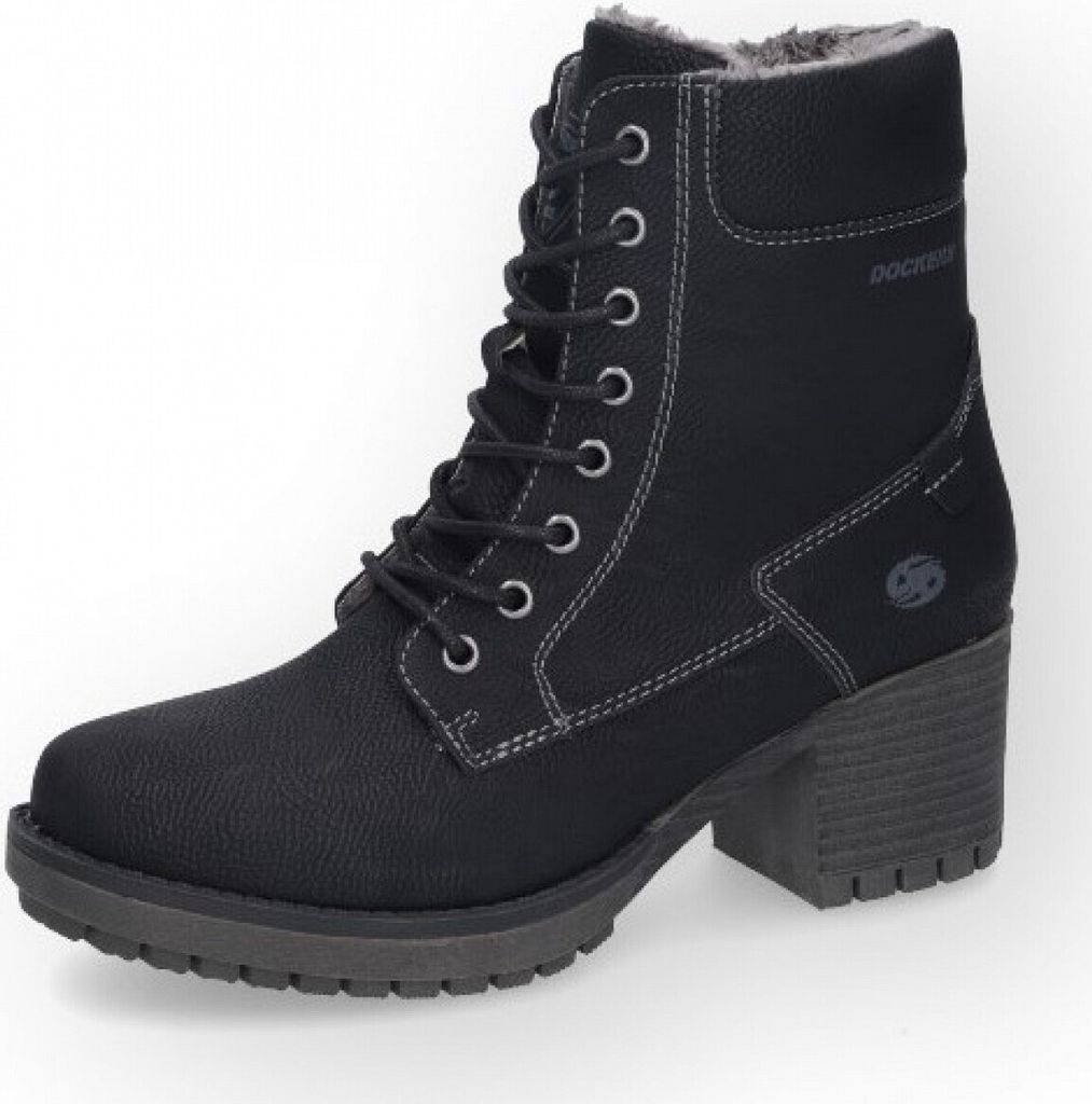 Dockers by Gerli Damen Schnürstiefel in Schwarz, Größe 40
