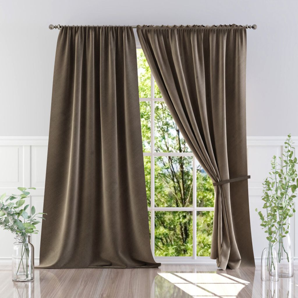 Zasłona na taśmie Welur Moradi Brąz 140x250cm Zdjęcie produktu 3