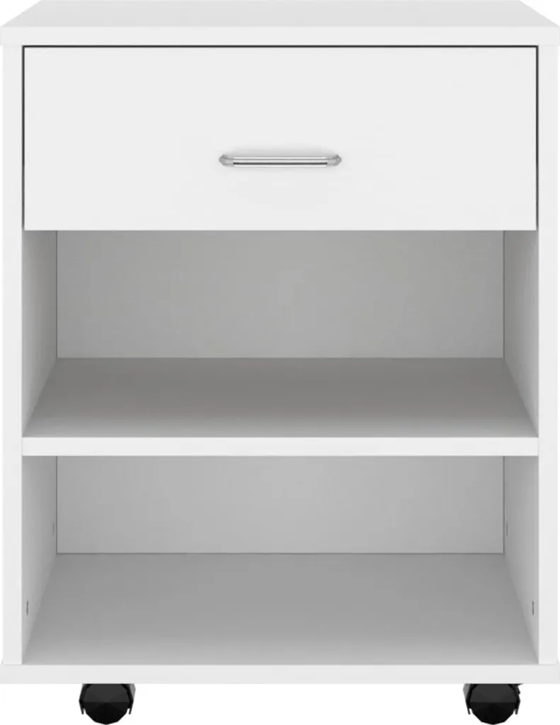 Desserte de bureau blanche 46x36x59 cm rangement d'appoint bois composite - 4