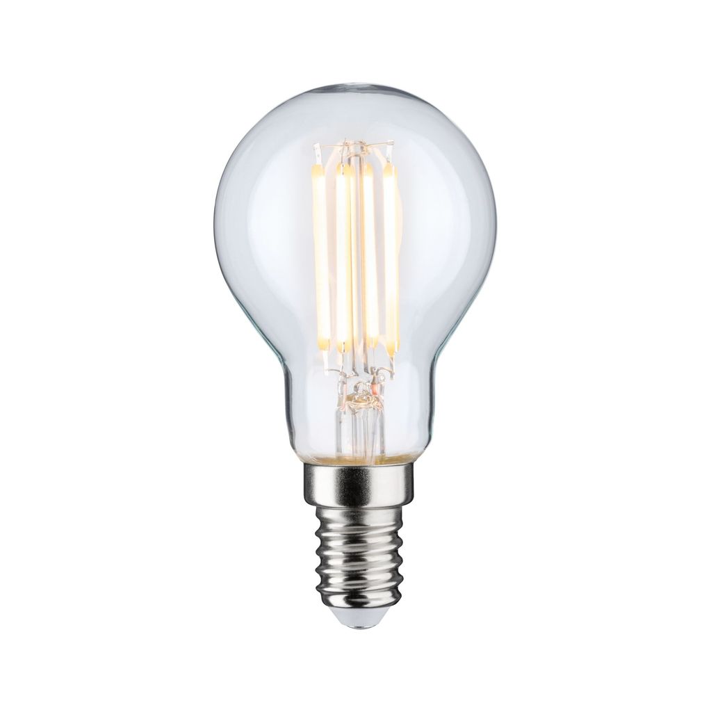 A clear, studio shot of a single LED light bulb against a white background.