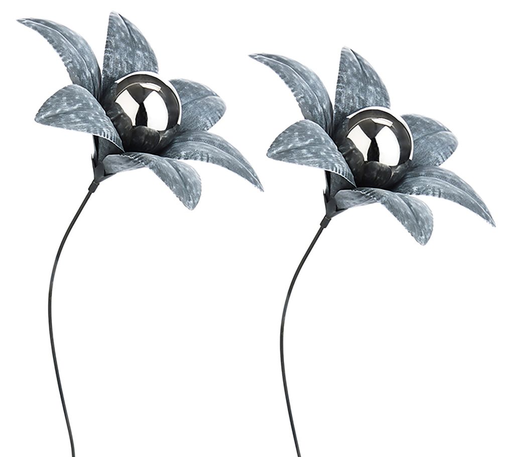 Kobolo Gartenstecker Dekostecker Blume Gray Flower S/2 aus Produktbild 