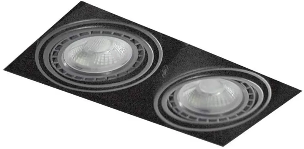 Illuminazione Design Azzardo NOVA 2 | Faretto Doppio Nero ES111 AZ2935