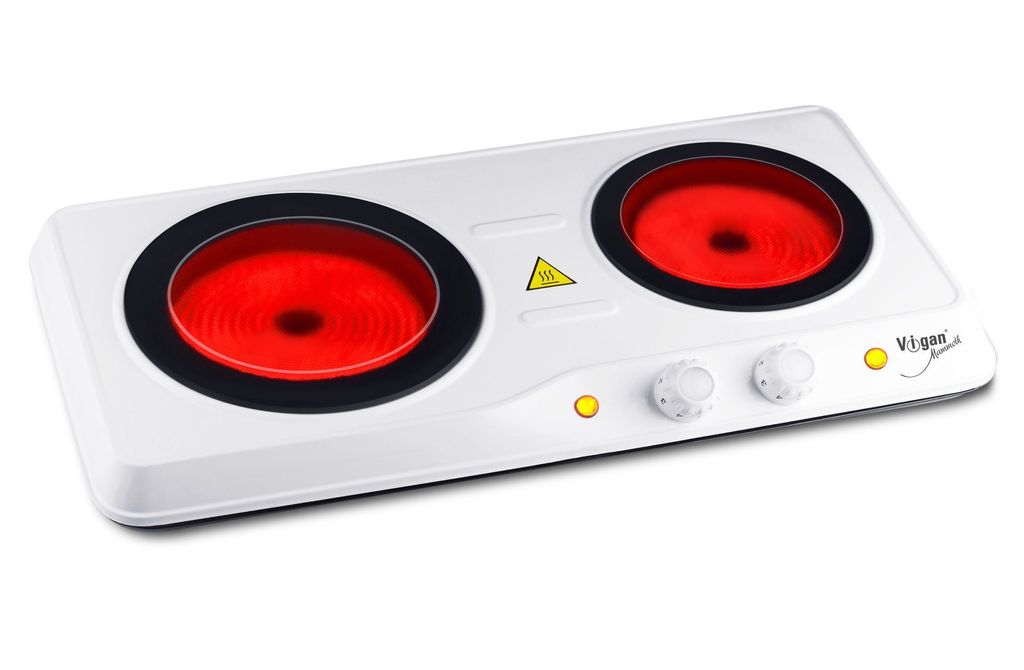elektroherd VIGAN 1200W/800W Glaskeramik WHITE