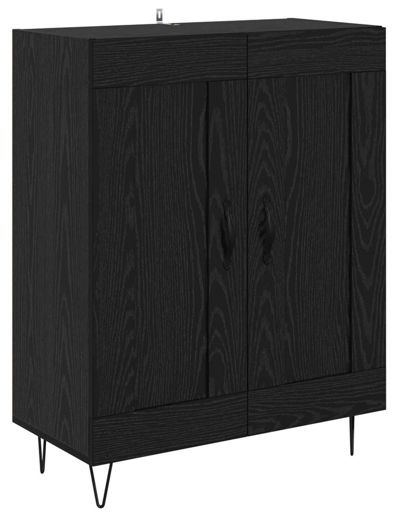Sideboard Schwarz Eichen-Optik 69,5 x 34 x 90 cm