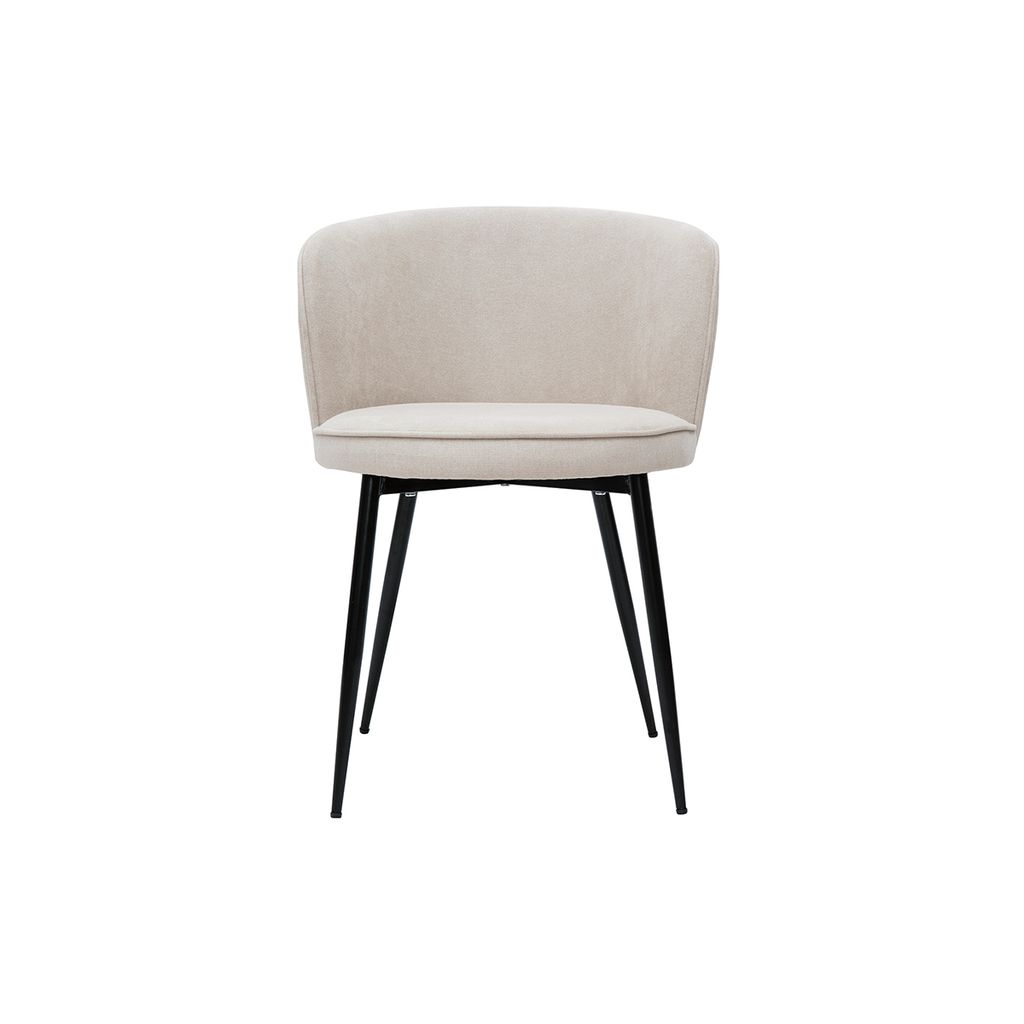 Miliboo - Designer-Stühle aus beigem Stoff mit Samteffekt Produktbild 3