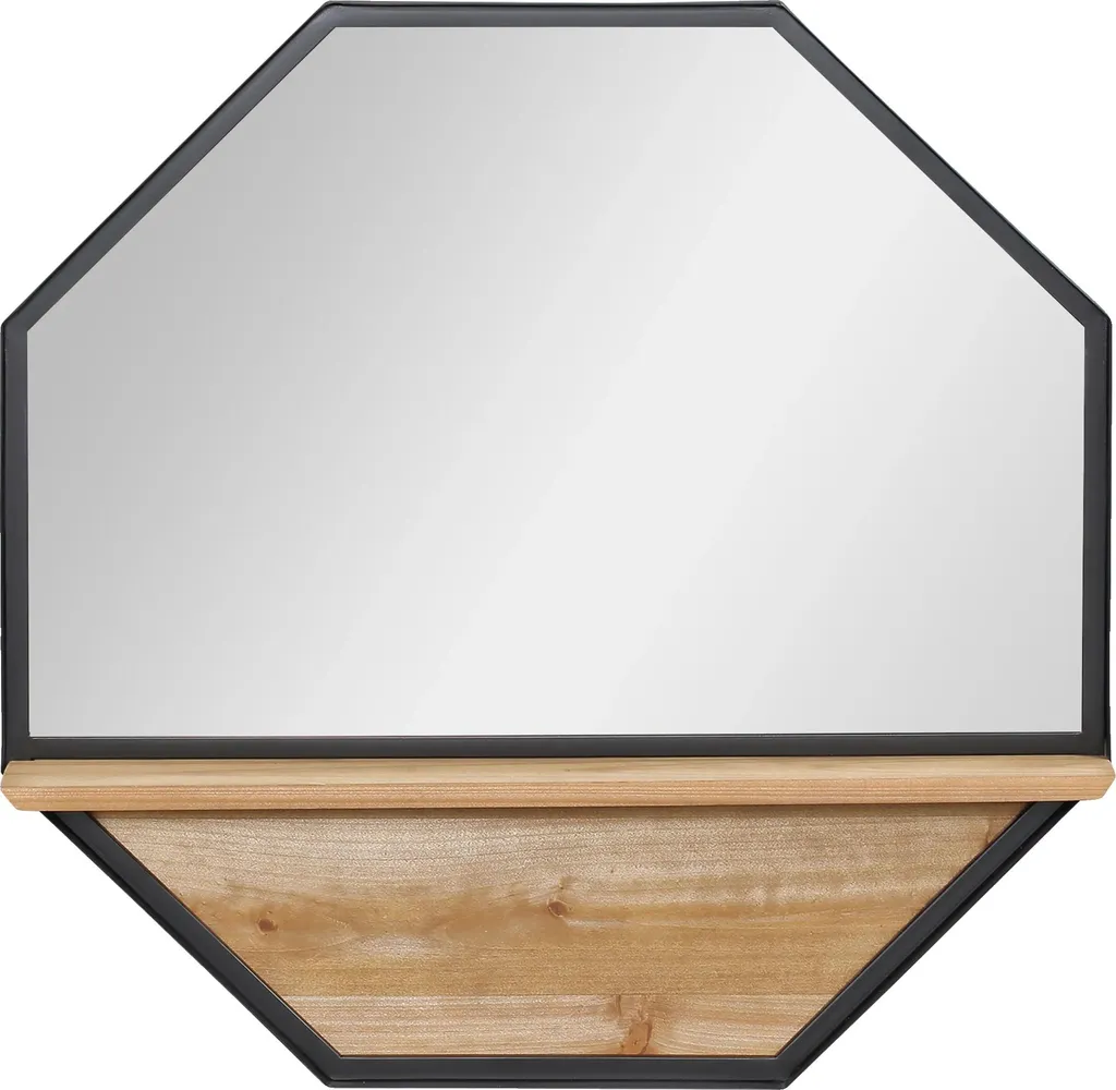 Miroir design noir 61x84 cm avec tablette pratique en acier robuste