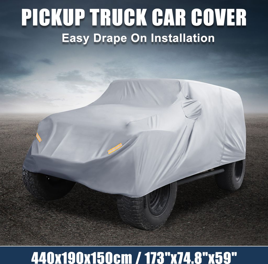 Autoabdeckung SUV Autoplane Outdoor Wasserdicht Auto Abdeckplane für Jeep Wrangler JK JL 2 Türer 2007-2021 Grau