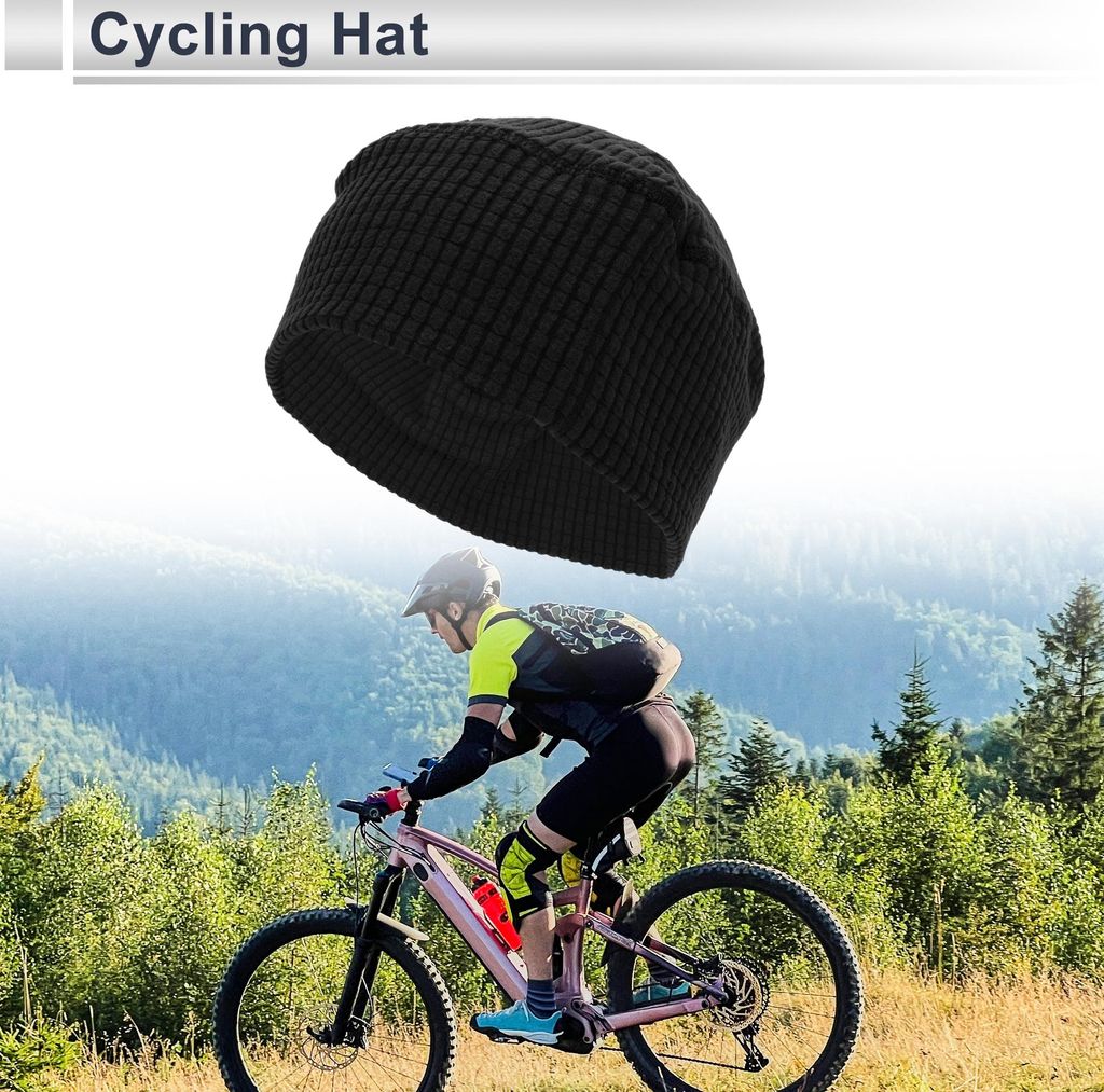 Fahrradmütze Warm Atmungsaktiv Helm Innenfutter Polar Fleece Waffelstoff Marineblau 7.87"x10.63" 1 Stück