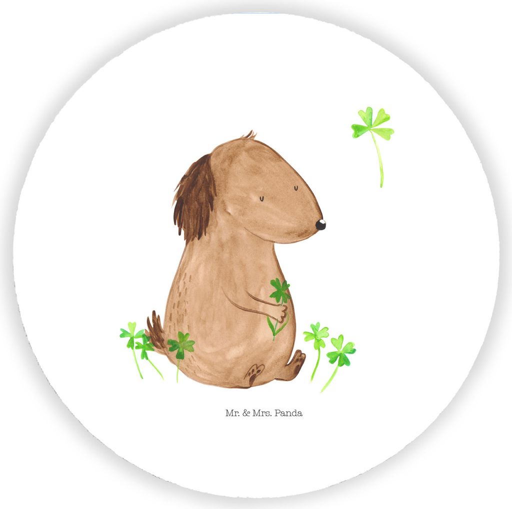 Mr. & Mrs. Panda magnet Hund Kleeblatt - Weiß - Geschenk, pinnwand, für kühlschrank, Sprüche, fotos, pinwand, Viel Glück, whiteboardmagnet