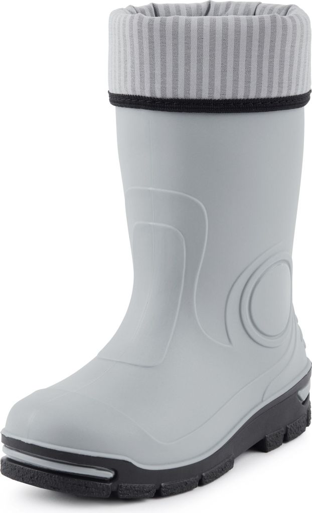 Ladeheid Kinder Mädchen Jungen Gummistiefel Regenschuhe mit Warme Socke LARB013 (Grau, 27 28 EU)