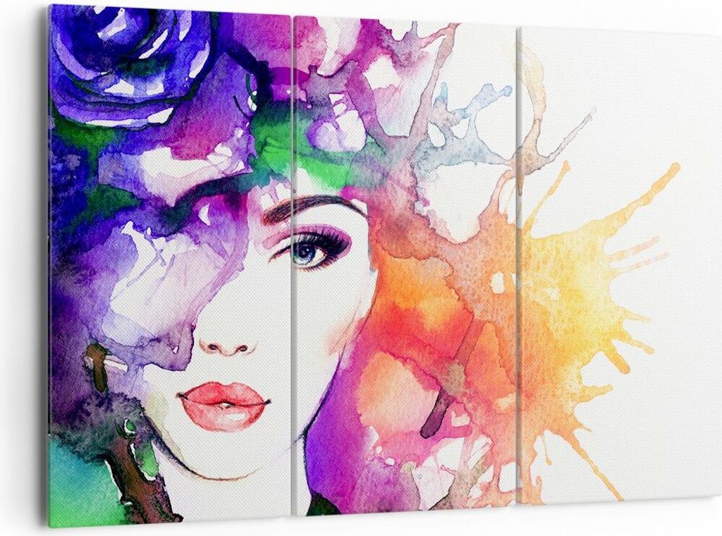 Bild auf Leinwand - Leinwandbild - Frau Abstraktion - 165x110cm - Wand Bild - Wanddeko - Leinwanddruck - Bilder - Kunstdruck - Wanddekoration - Lei...